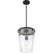 Dimond 1 Light 12 inch Matte Black Pendant Ceiling Light, Lighting One