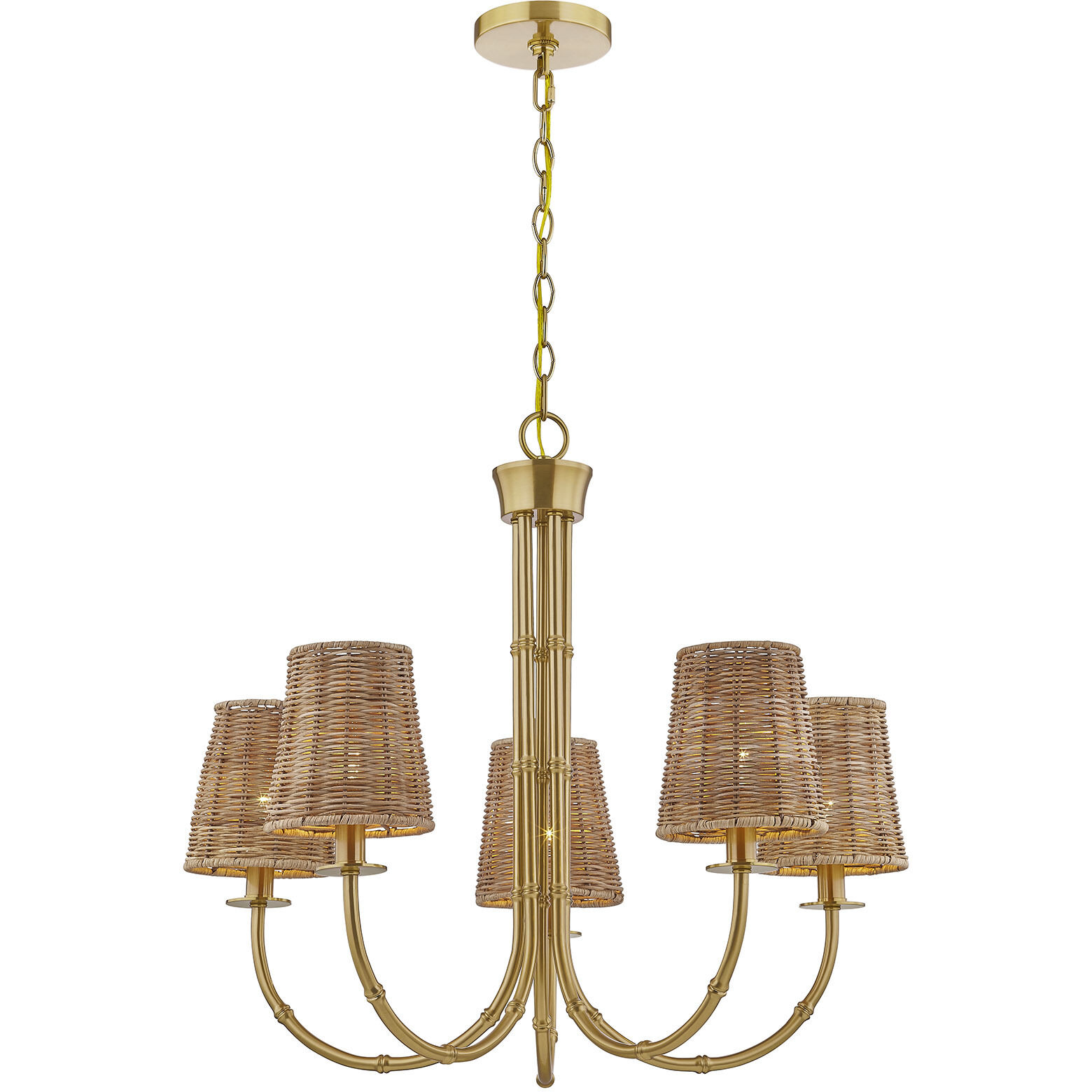 Ashbury 5 Light 27.5 inch Warm Brass Chandelier Ceiling Light