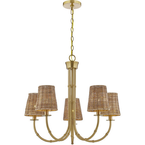 Ashbury 5 Light 27.5 inch Warm Brass Chandelier Ceiling Light