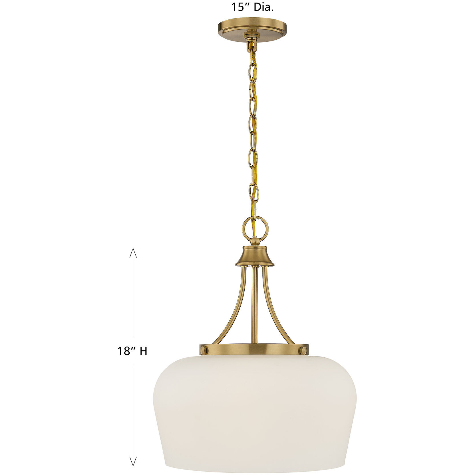 Octave 3 Light 15 inch Warm Brass Pendant Ceiling Light, Essentials