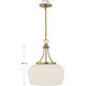 Octave 3 Light 15 inch Warm Brass Pendant Ceiling Light, Essentials