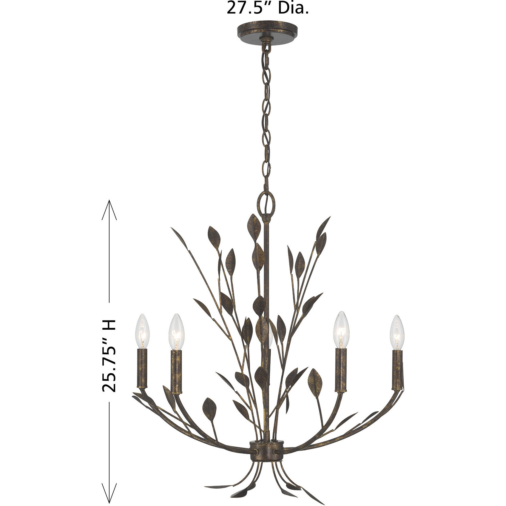Laska 5 Light 24 inch Enchanted Bronze Chandelier Ceiling Light