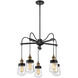 Macauley 5 Light 26 inch Vintage Black with Warm Brass Chandelier Ceiling Light