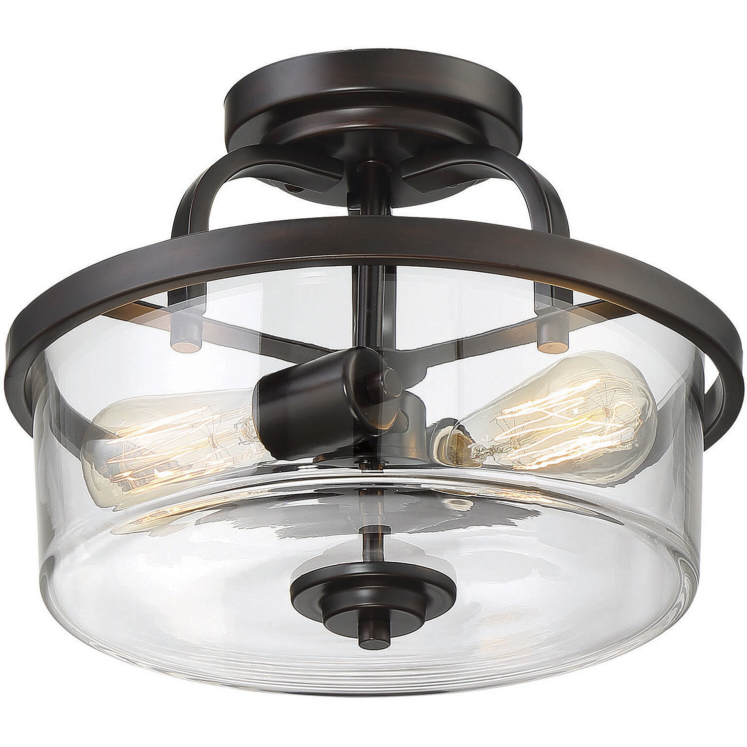 Tulsa 2 Light 12.75 inch English Bronze Semi-Flush Ceiling Light