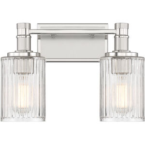Concord 2 Light 15 inch Silver and Polished Nickel Bathroom Vanity Light Wall Light