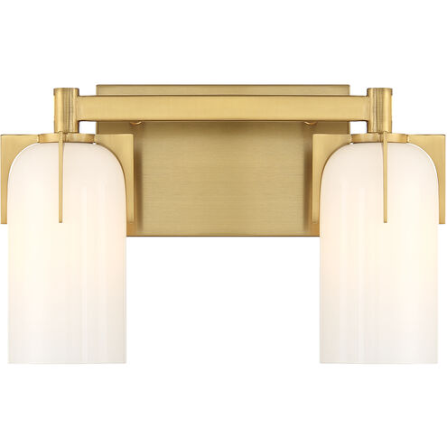 Caldwell 2 Light 14.75 inch Warm Brass Bathroom Vanity Light Wall Light