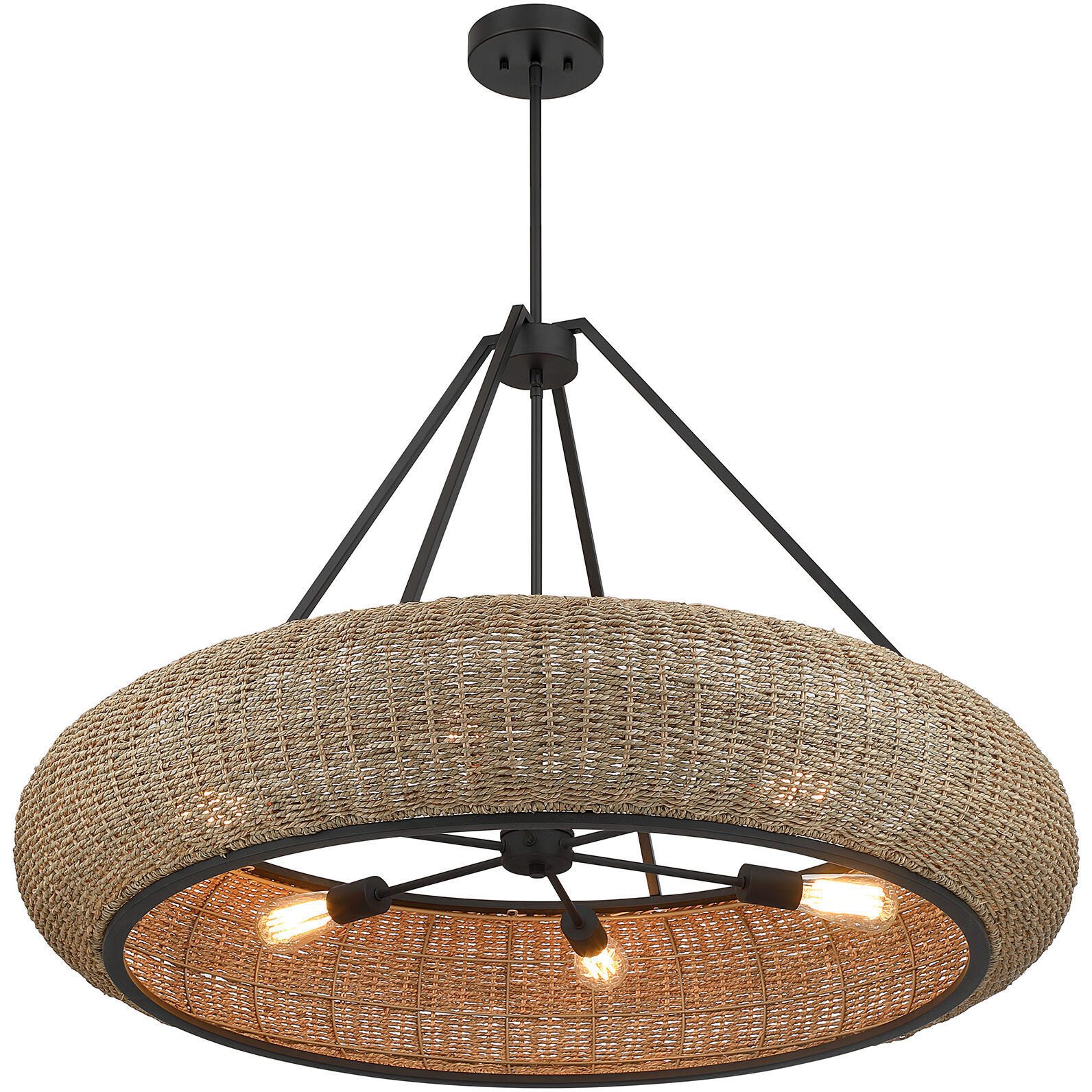 Gaia 6 Light 40 inch Matte Black Pendant Ceiling Light