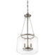 Akron 3 Light 12 inch Satin Nickel Pendant Ceiling Light, Essentials
