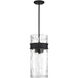 Ashton 3 Light 9 inch Matte Black Pendant Ceiling Light, Lighting One