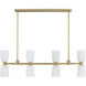 Baldwin 8 Light 44 inch Noble Brass Linear Chandelier Ceiling Light, Essentials