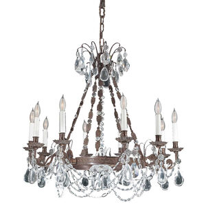Savoy House Empire 10 Light Crystal Chandelier in Oxidized Brass 2-4415-10-175