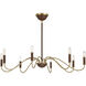 Abeline 8 Light 39 inch Warm Brass Chandelier Ceiling Light