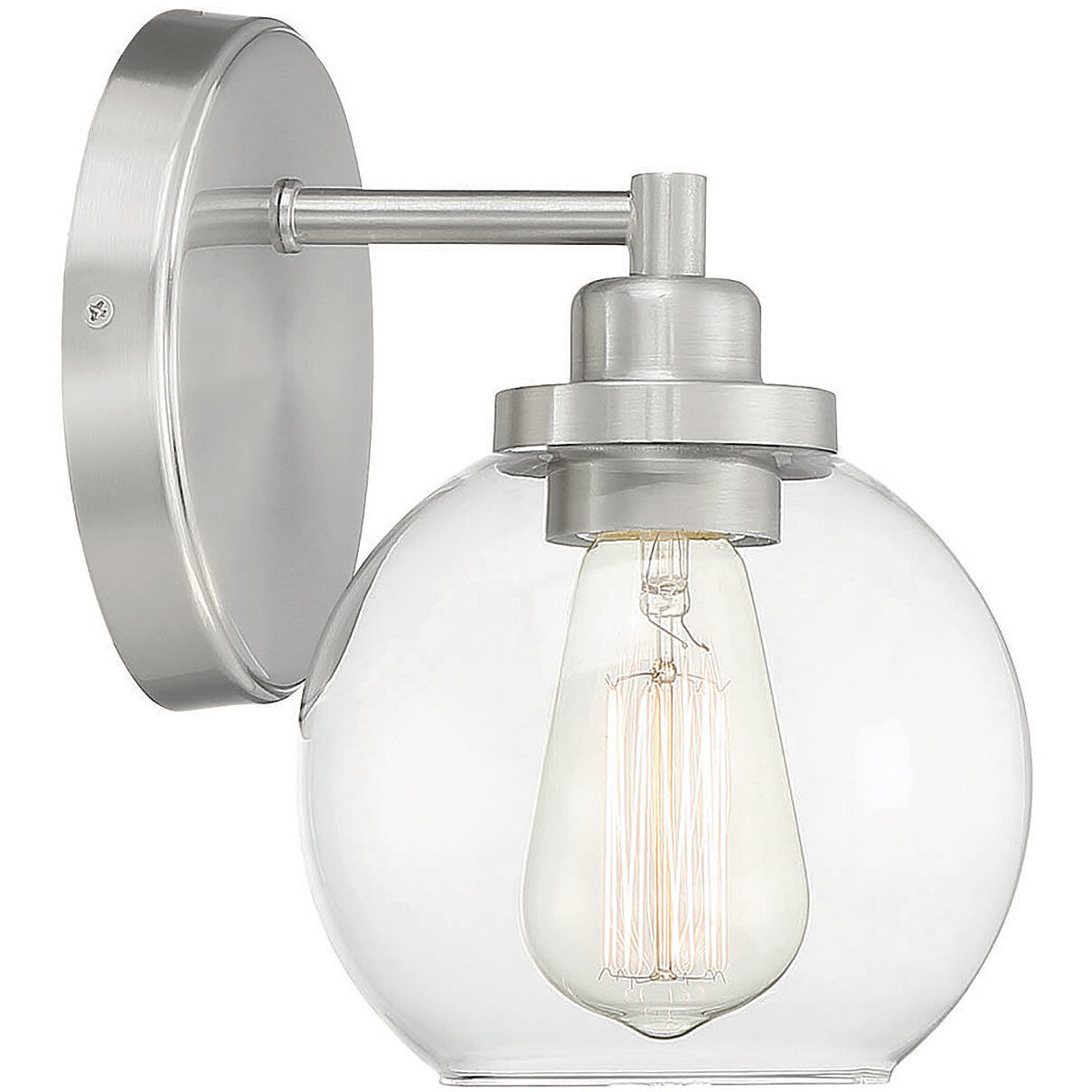 Carson 1 Light 5.5 inch Satin Nickel Bathroom Vanity Light Wall Light, Essentials
