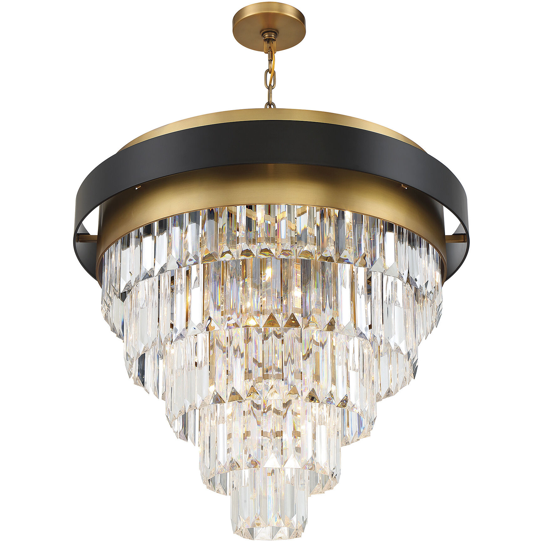 Marquise 9 Light 30 inch Black with Warm Brass Accents Chandelier Ceiling Light