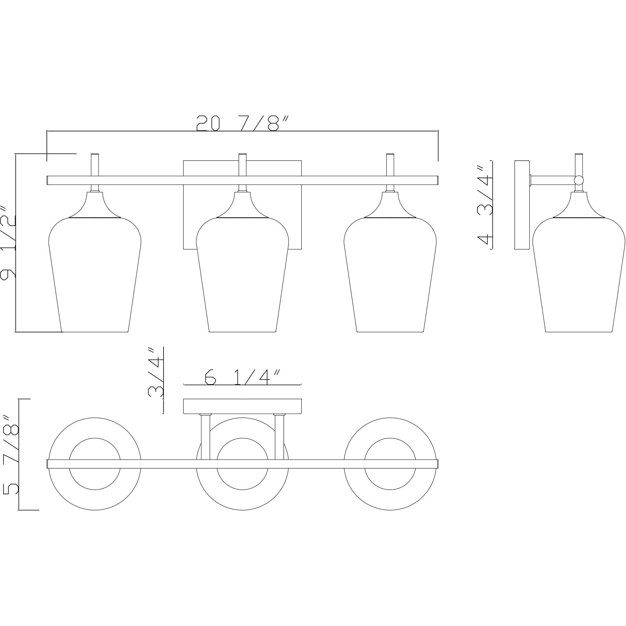 Octave 3 Light 21 inch Polished Chrome Bathroom Vanity Light Wall Light, Essentials