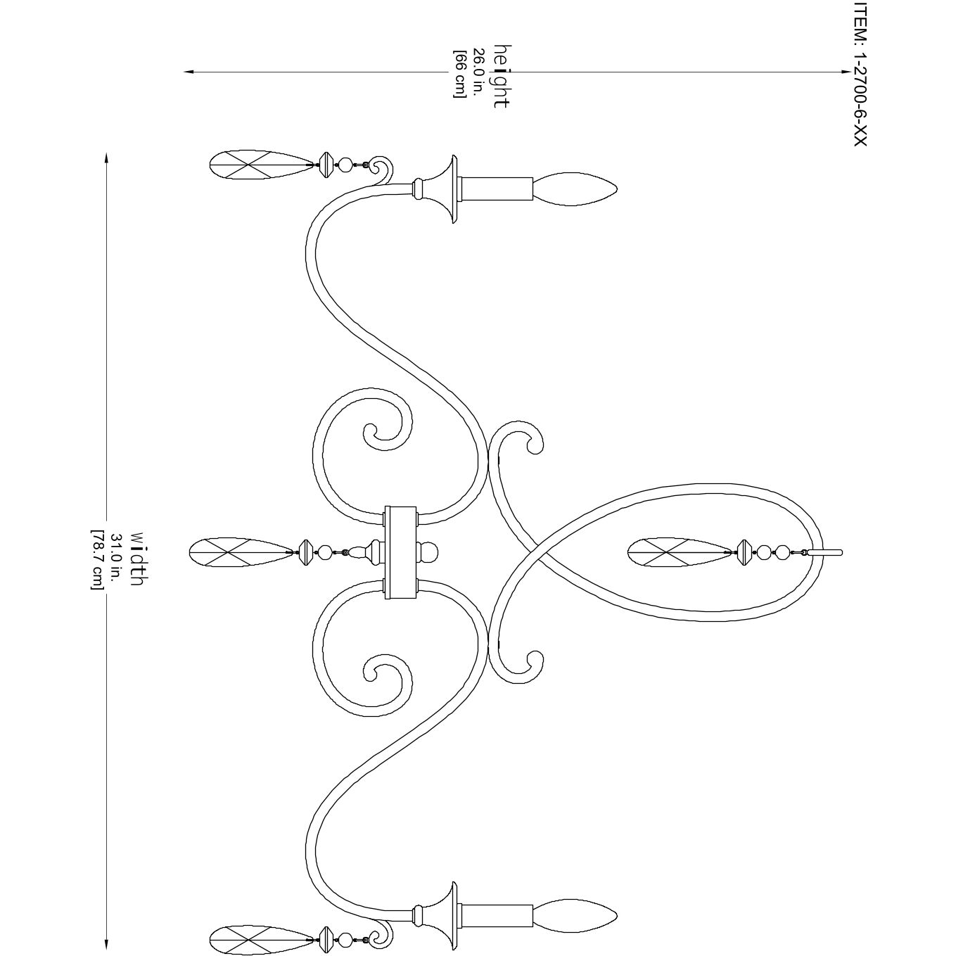 Fairchild 6 Light 31 inch Warm Brass Chandelier Ceiling Light