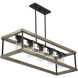 Eden 5 Light 13 inch Weathervane Outdoor Linear Chandelier