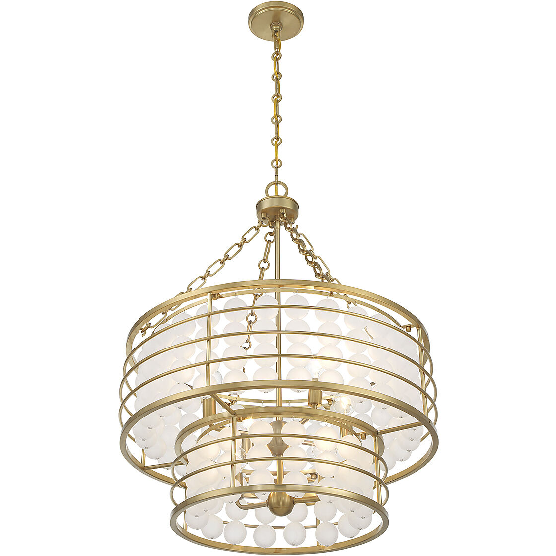 Byron 6 Light 24 inch Warm Brass Chandelier Ceiling Light