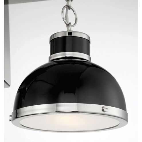Corning 1 Light 8 inch Black with Polished Nickel Accents Wall Sconce Wall Light in Matte Black with Polished Nickel