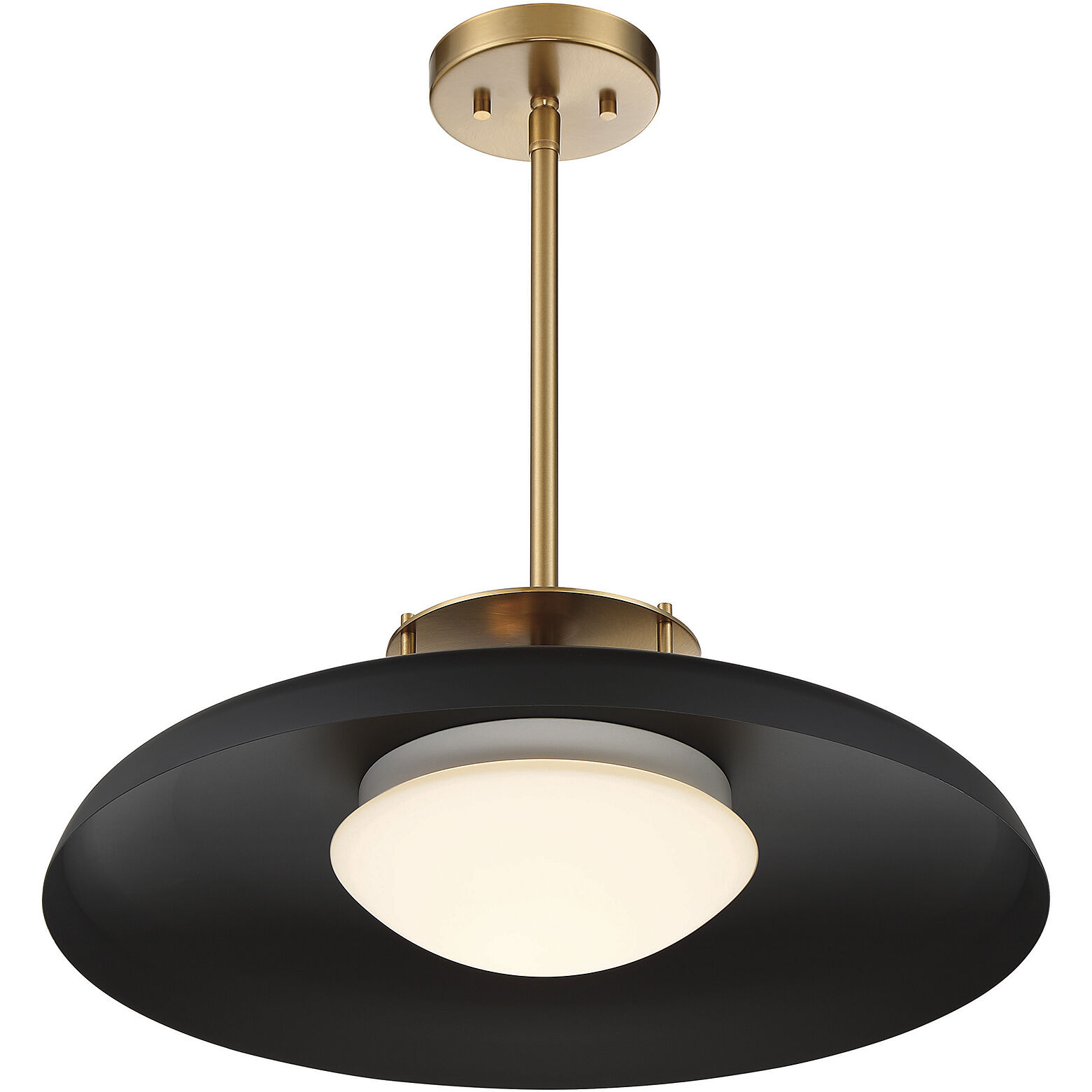 Gavin 1 Light 20 inch Black with Warm Brass Accents Pendant Ceiling Light
