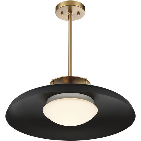 Gavin 1 Light 20 inch Matte Black with Warm Brass Accents Pendant Ceiling Light 