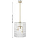Reddick 3 Light 16 inch Warm Brass Pendant Ceiling Light
