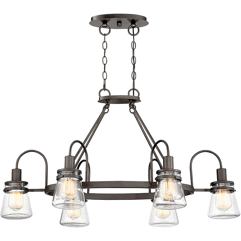 Portsmouth 6 Light 22 inch English Bronze Outdoor Linear Chandelier
