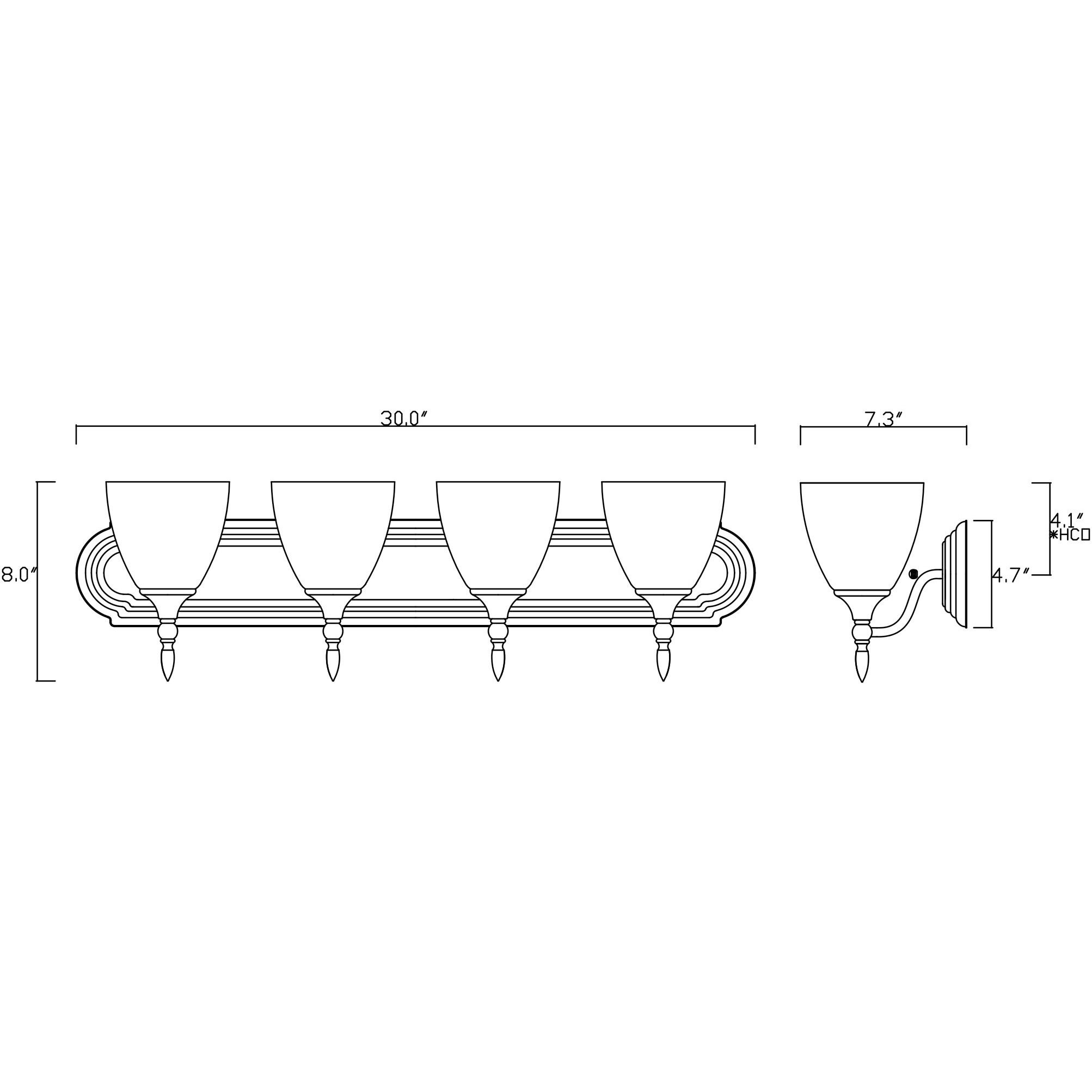 Herndon 4 Light 30 inch Satin Nickel Bathroom Vanity Light Wall Light, Essentials