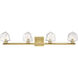 Castello LED 35 inch Warm Brass Bathroom Vanity Light Wall Light