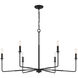 Salerno 6 Light 42 inch Matte Black Chandelier Ceiling Light, Essentials