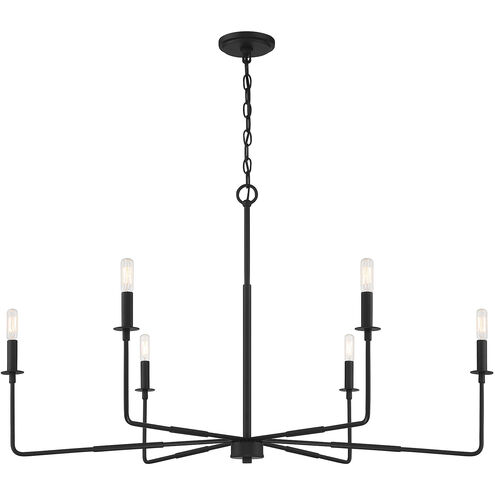 Salerno 6 Light 42 inch Matte Black Chandelier Ceiling Light, Essentials