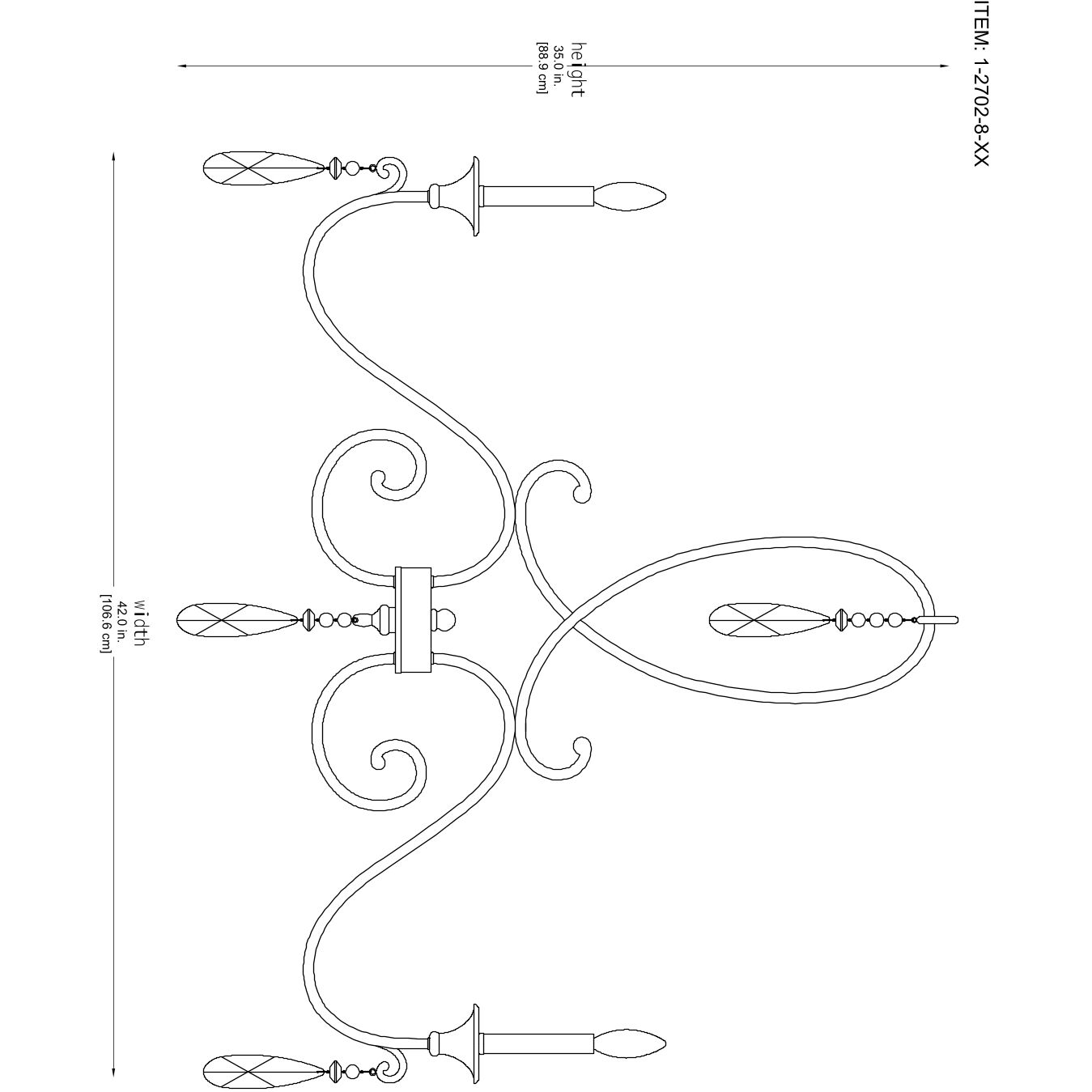 Fairchild 8 Light 42 inch Warm Brass Chandelier Ceiling Light