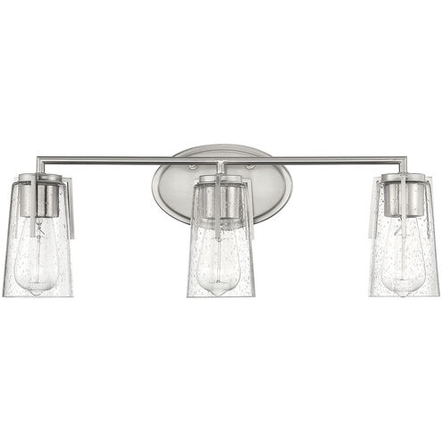 Sacremento 3 Light 24 inch Satin Nickel Bathroom Vanity Light Wall Light, Essentials