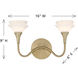 Florena 2 Light 16 inch Noble Brass Bathroom Vanity Light Wall Light