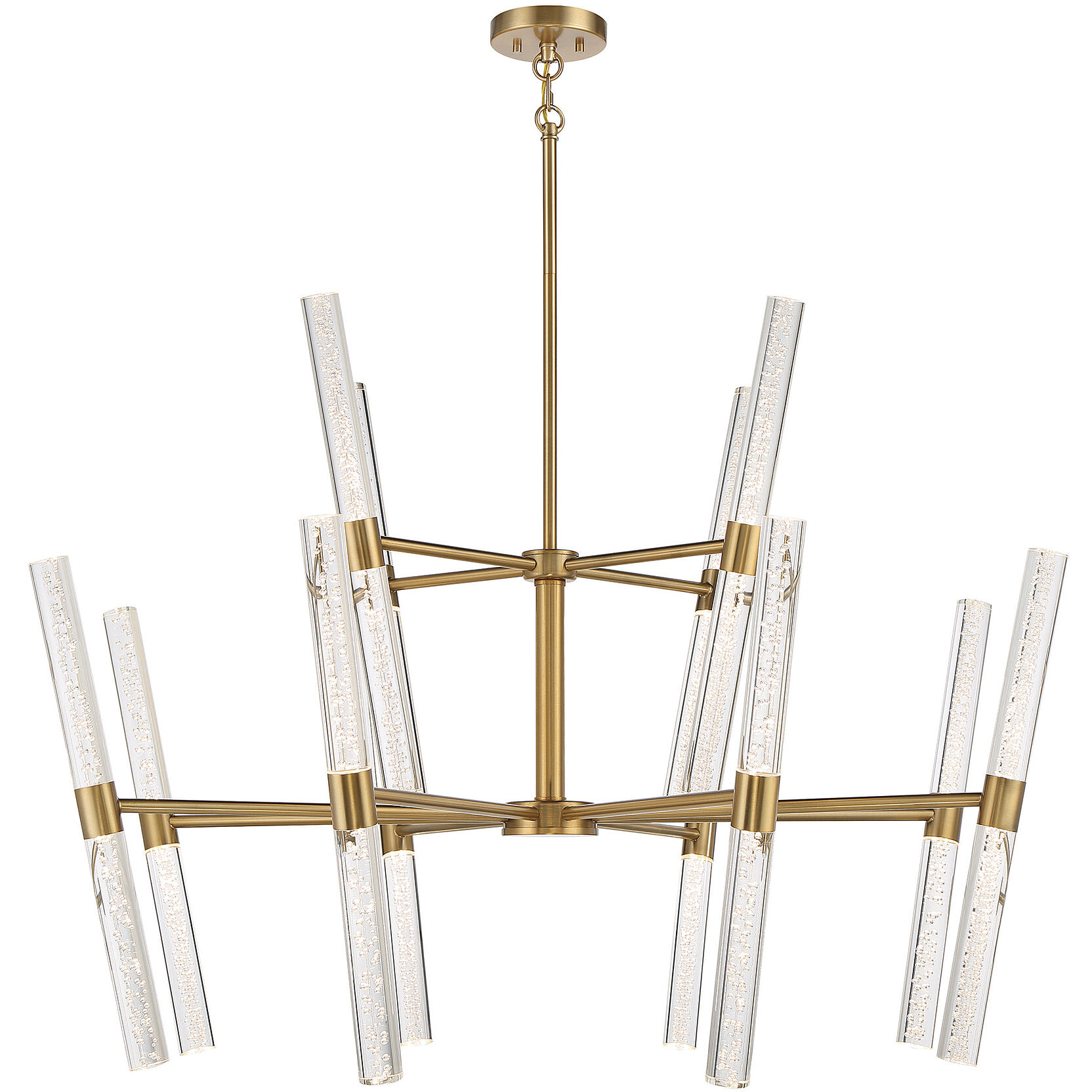 Arlon LED 44 inch Warm Brass Chandelier Ceiling Light