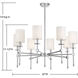 Chatham 8 Light 34 inch Polished Nickel Chandelier Ceiling Light