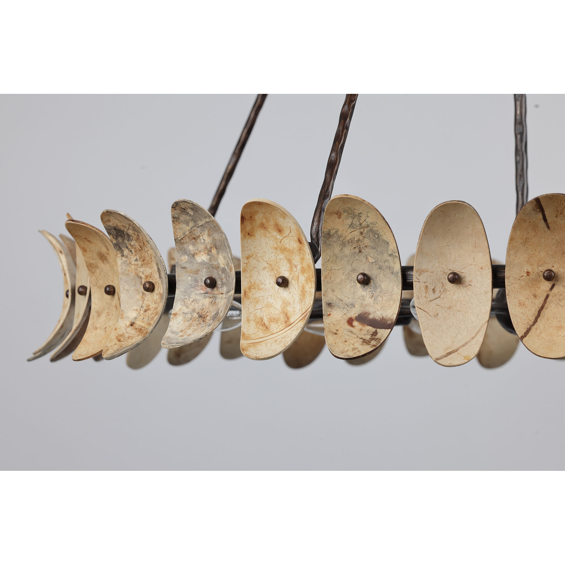 Monarch 8 Light 36 inch Champagne Mist with Coconut Shell Chandelier Ceiling Light