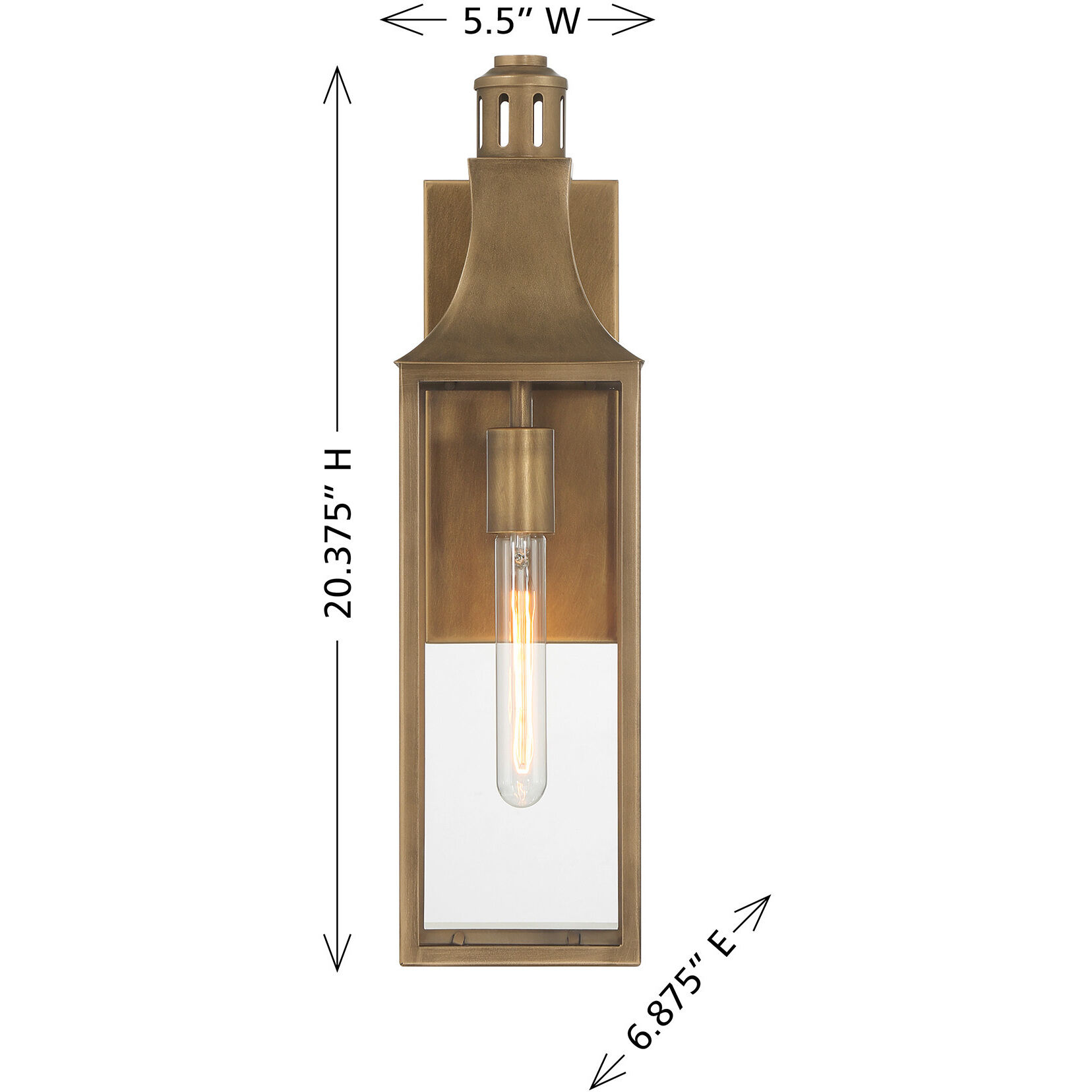 Lancaster 1 Light 20.38 inch Atlas Bronze Outdoor Wall Lantern