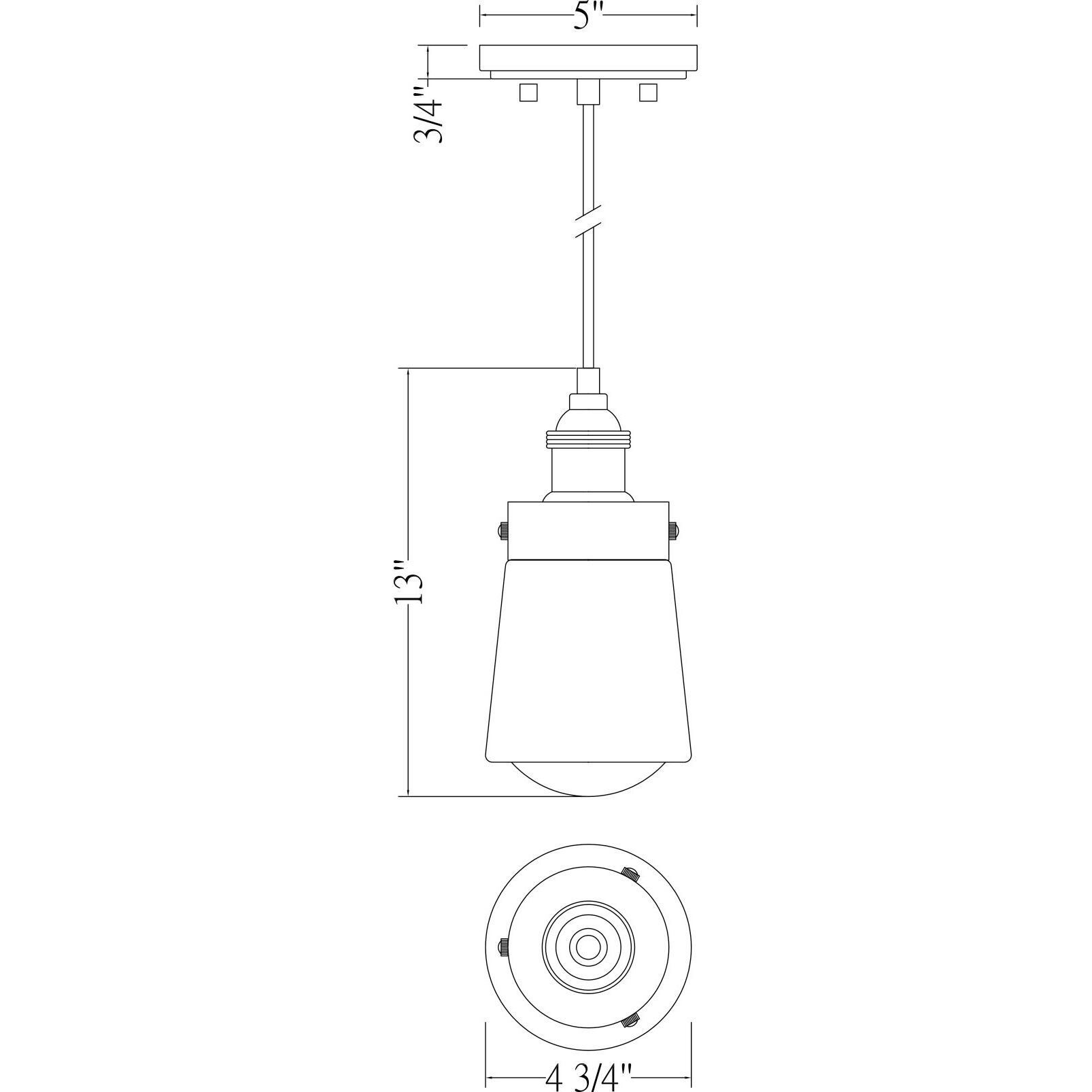Macauley 1 Light 4.75 inch Vintage Black with Warm Brass Mini-Pendant Ceiling Light