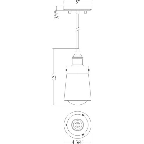 Macauley 1 Light 4.75 inch Vintage Black with Warm Brass Mini-Pendant Ceiling Light