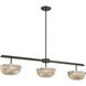 Hubbard LED 44 inch Mediterranean Bronze Linear Chandelier Ceiling Light