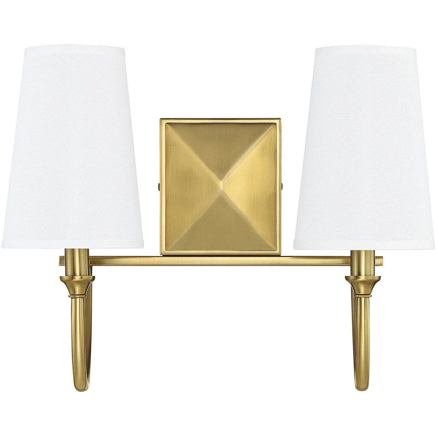 Cameron 2 Light 15 inch Warm Brass Bathroom Vanity Light Wall Light, Essentials