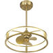 Vesta 14 inch Warm Brass with Gold Blades Fan D'Lier