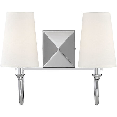 Cameron 2 Light 15 inch Polished Nickel Vanity Light Wall Light, Essentials