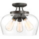 Octave 3 Light 13 inch English Bronze Semi-Flush Ceiling Light, Essentials