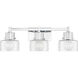 Dover 3 Light 25 inch Chrome Bathroom Vanity Light Wall Light