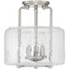 Avalon 3 Light 11.38 inch Satin Nickel Semi-Flush Ceiling Light, Essentials