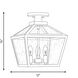 Woodstock 3 Light 12 inch Black Outdoor Flush Mount