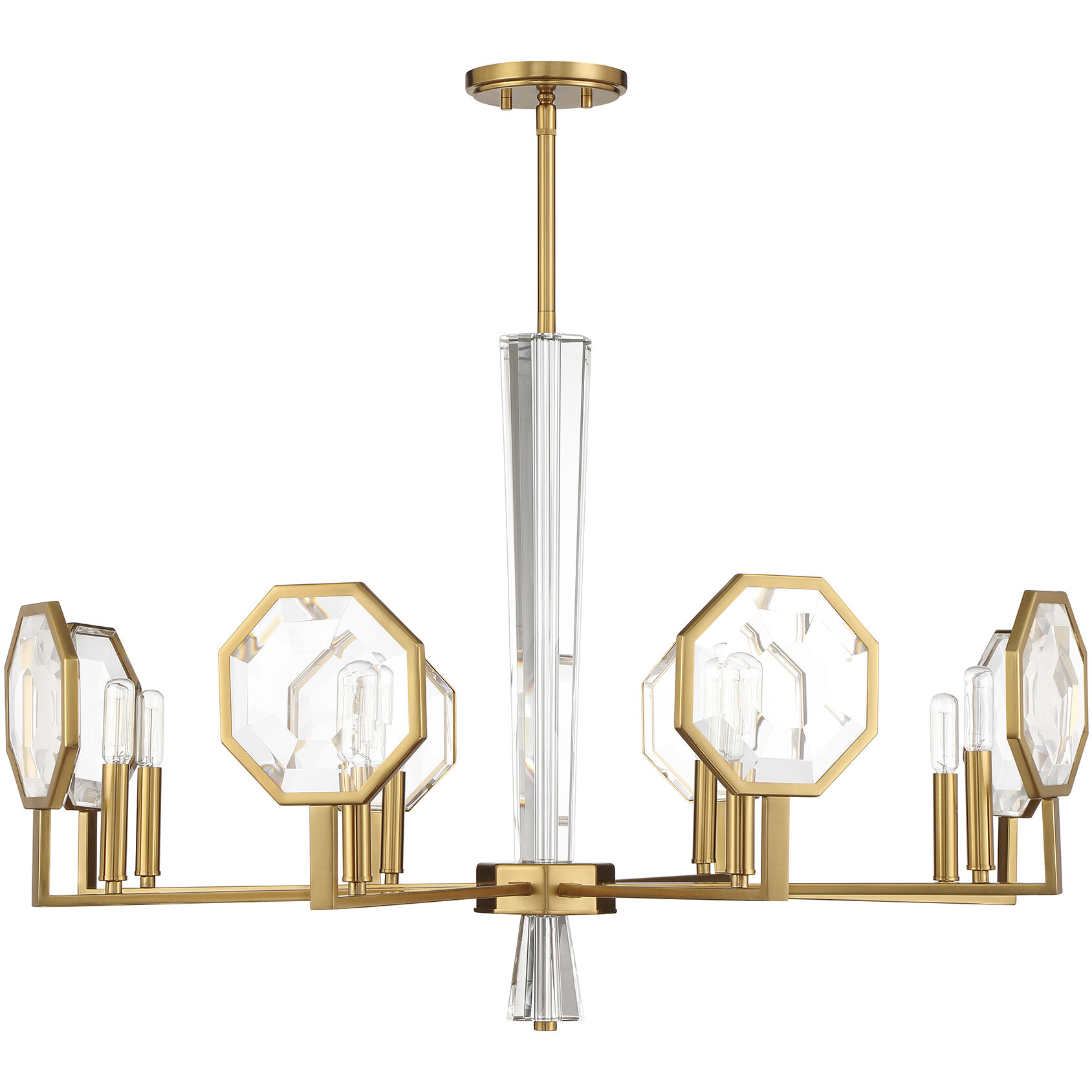 Leighton 8 Light 36 inch Warm Brass Chandelier Ceiling Light