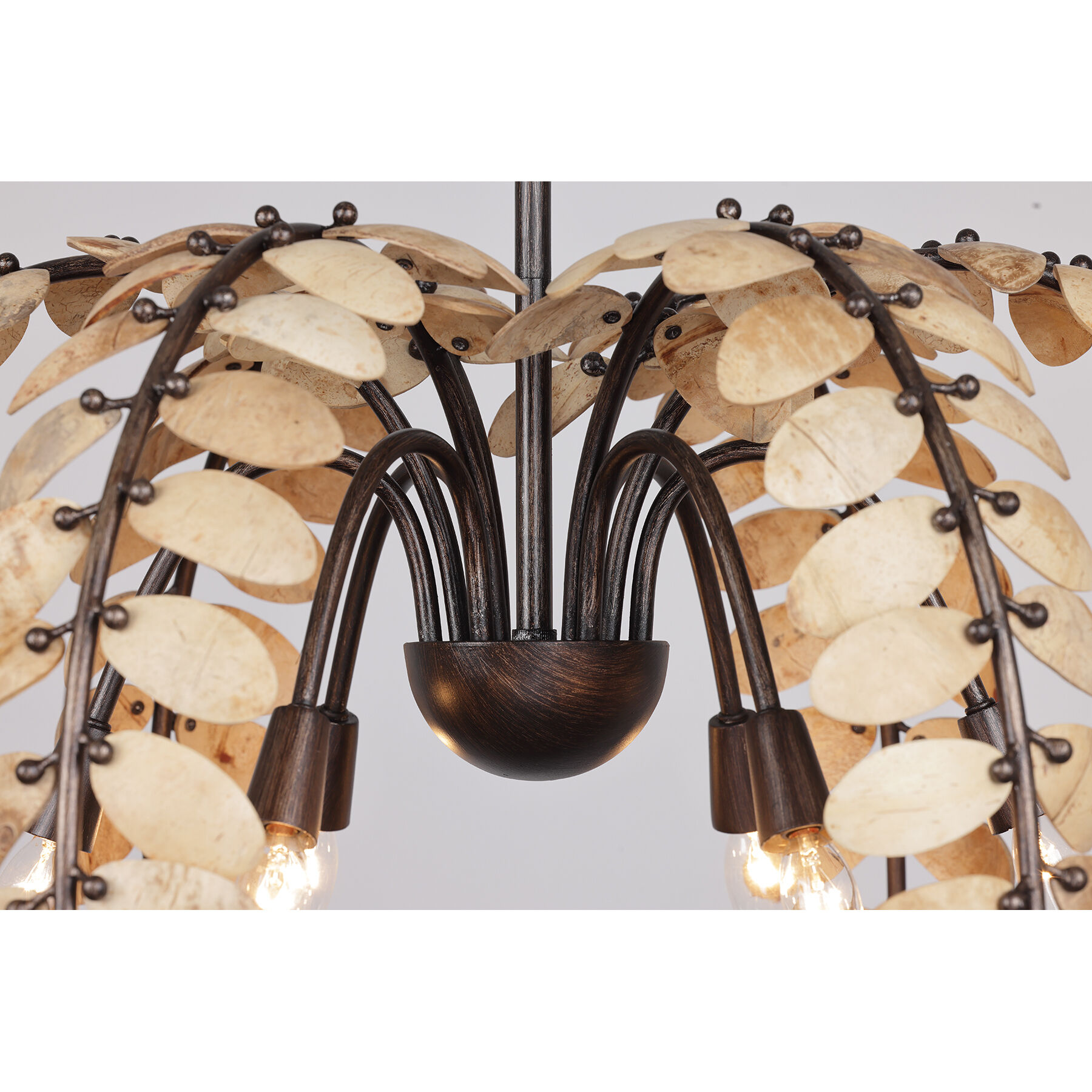 Savoy House 1 2579 6 26 Grecian 6 Light 30 inch Champagne Mist with Coconut Shell Chandelier Ceiling Light